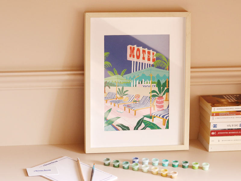 achat Coffret peinture au numéro - Petit Pinceau - The Motel Pool par Jessica Smith