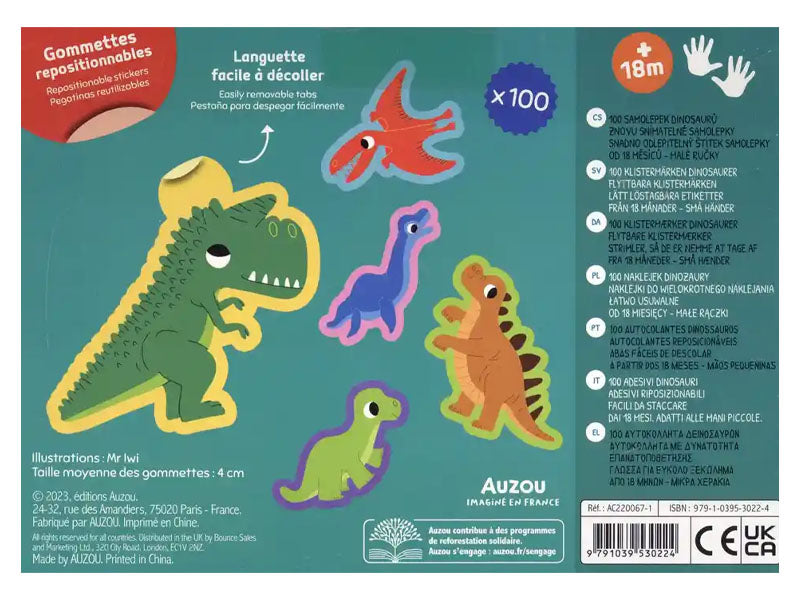 achat Pochette de 100 gommettes - Les dinosaures