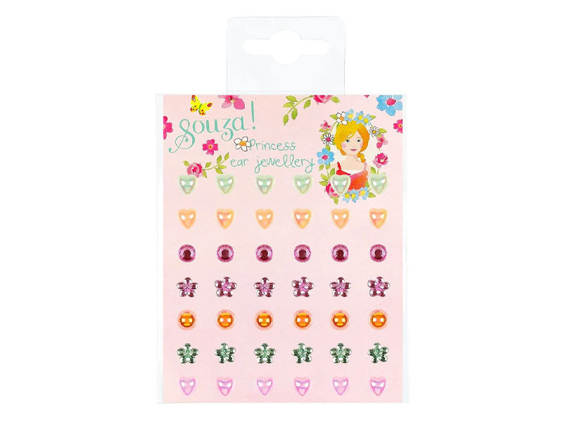 Achat Boucles d'oreilles autocollantes coeur et fleur