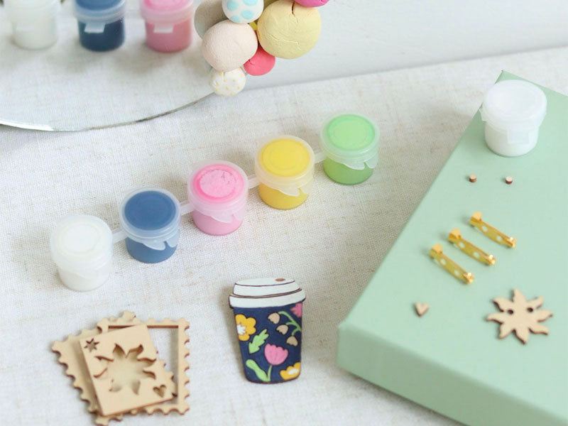 achat Kit DIY Bijouterie - Mes broches en bois à peindre