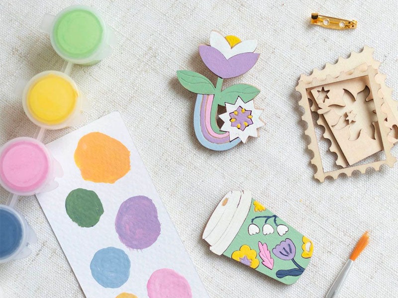 achat Kit DIY Bijouterie - Mes broches en bois à peindre