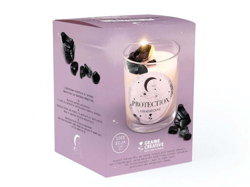 Achat Kit DIY bougie lithothérapie - Obsidienne protection