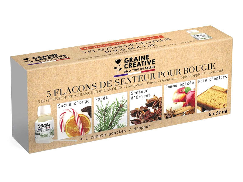 Achat Lot de 5 senteurs/fragrances pour bougie - 27 ml