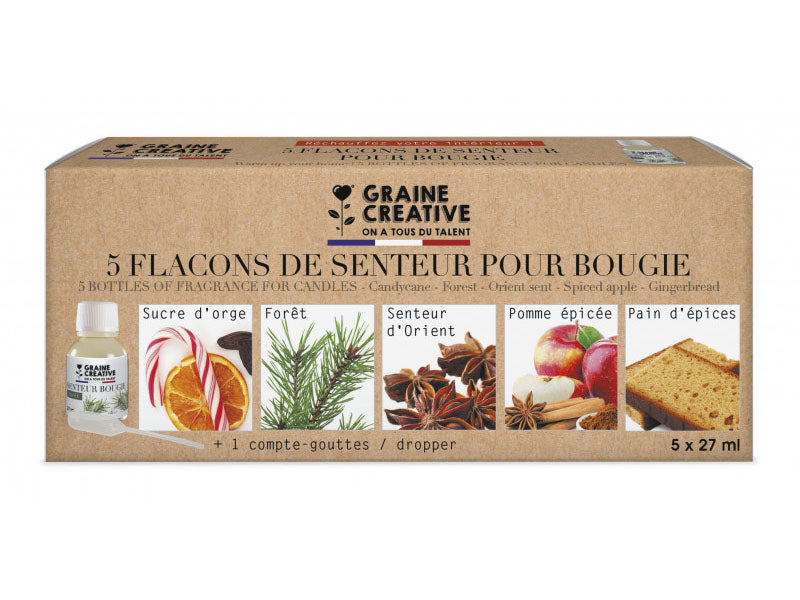 Achat Lot de 5 senteurs/fragrances pour bougie - 27 ml