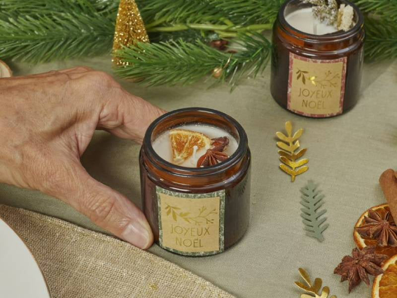 achat Pommadier en verre ambré pour bougie - 120 ml