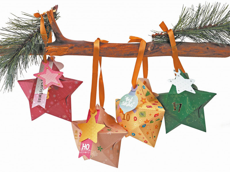 Achat Calendrier de l'avent boîtes étoiles à suspendre