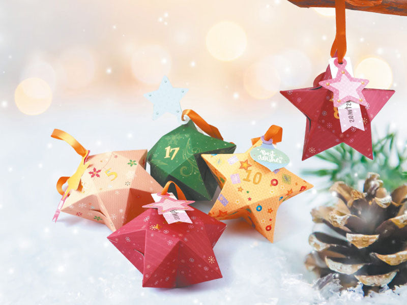 achat Calendrier de l'avent boîtes étoiles à suspendre