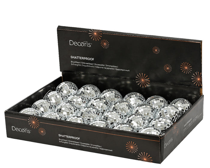 Achat Boule de Noël effet boule à facettes - argentée - 6 cm