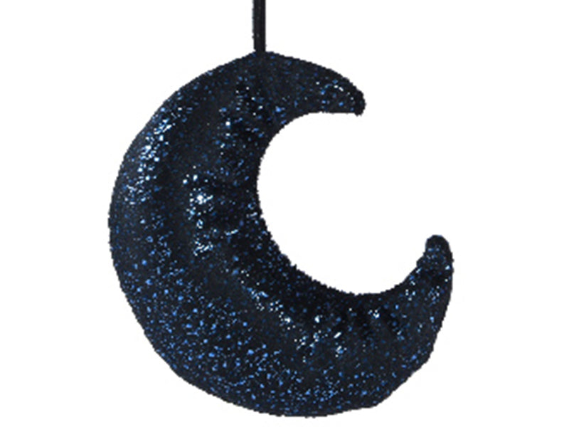 Achat Suspension de Noël lune en tissu - bleu nuit à paillettes
