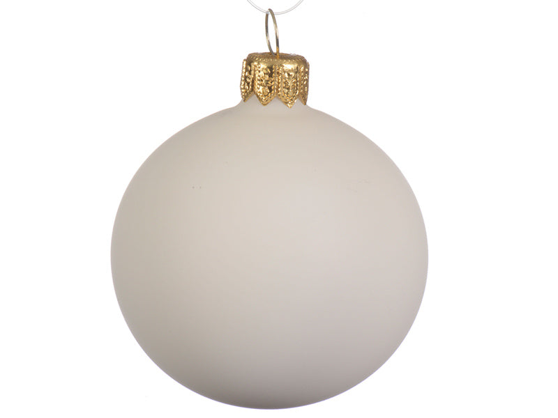 Achat Boule de Noël en verre mat blanc - 6 cm