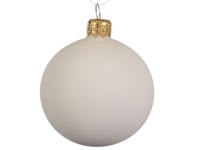 Achat Boule de Noël en verre mat blanc - 6 cm