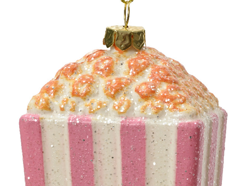 Achat Suspension de Noël incassable  - pot de pop corn rose