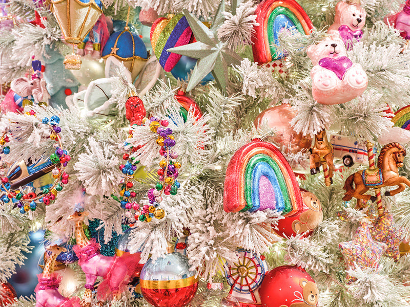 achat Suspension de Noël en verre - arc-en-ciel - 10,5 cm