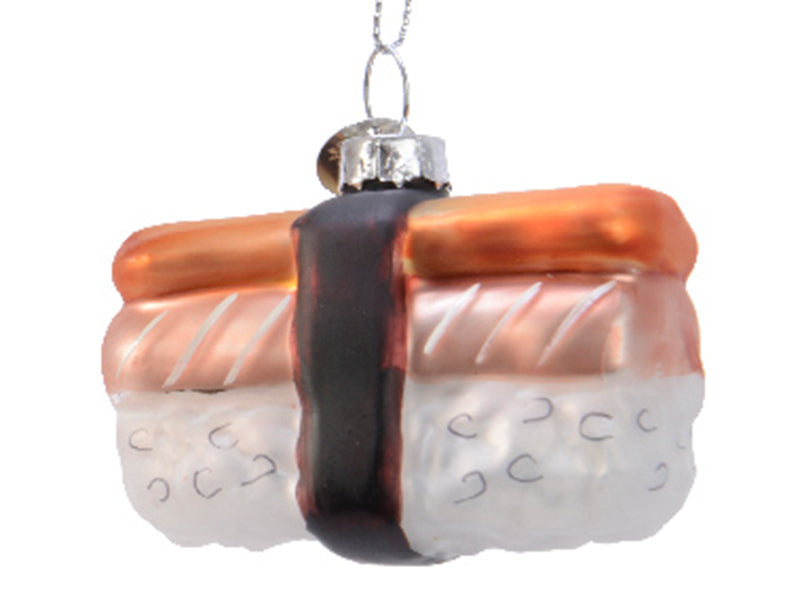 Achat Boule de Noël en verre - sashimi saumon