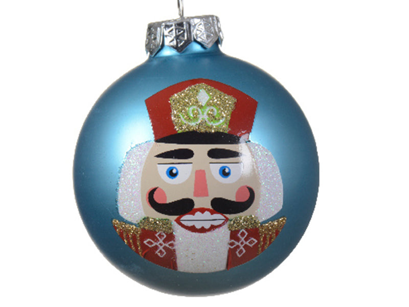 Achat Boule de Noël en verre -  portrait de casse-noisette - coloris aléatoire - 6 cm