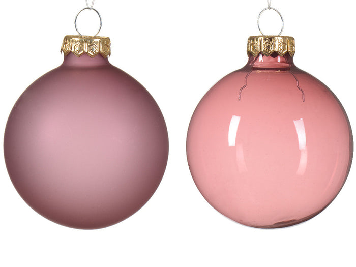 Achat Lot De 6 boules en verre roses transparentes et transclucides - 6 cm