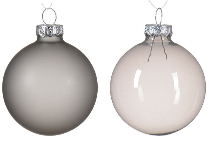 Achat Lot de 6 boules en verre grises transparentes et transclucides - 6 cm