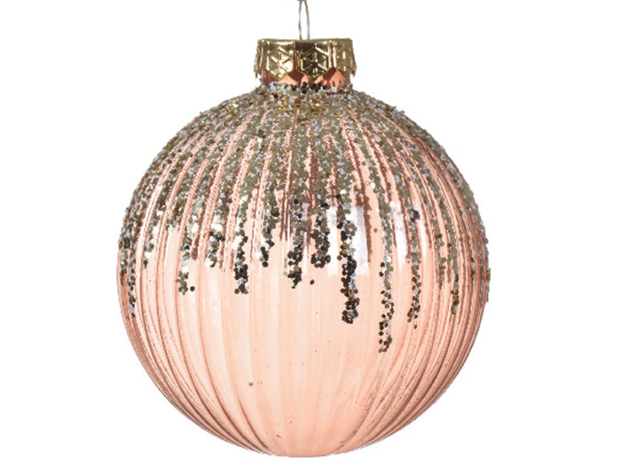 Achat Boule de Noël en verre - motif aléatoire - 8 cm