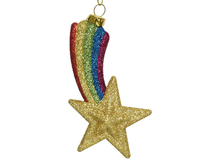 Achat Boule de Noël incassable - étoile filante pailletté arc en ciel
