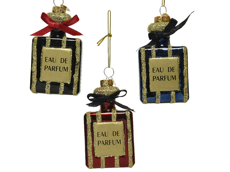 Achat Suspension de Noël en verre - bouteille de parfum - coloris aléatoire