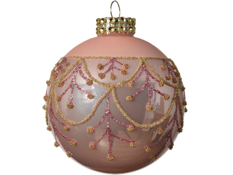 Achat Boule de Noël en verre - style baroque - couleur pastel aléatoire