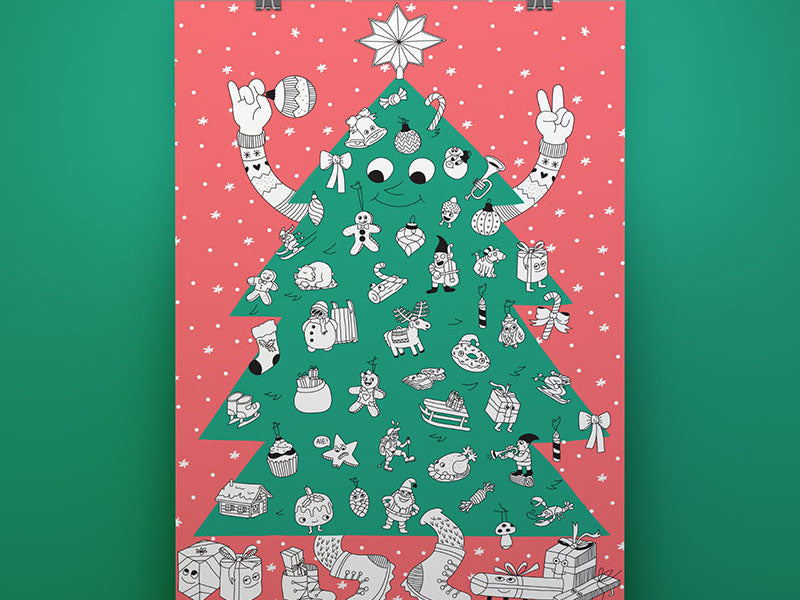 achat Poster géant à colorier - Sapin géant