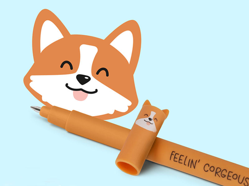 Achat Stylo à encre gel noire effaçable - Corgi