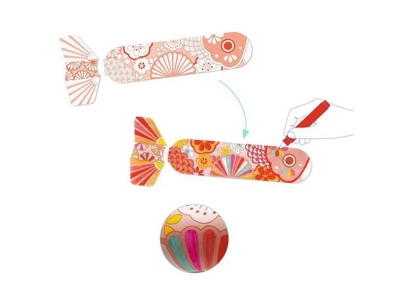achat Coffret DIY Poissons volants à colorier