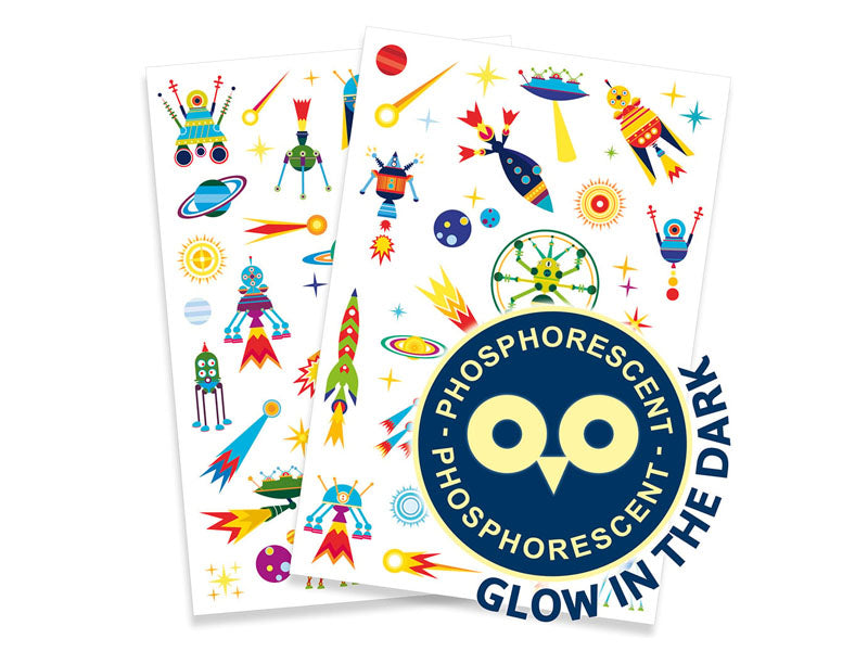 achat 50 tatouages phosphorescents - Space oddity