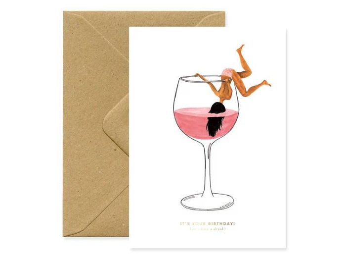 Achat Carte aquarelle Just a drink - ATWS