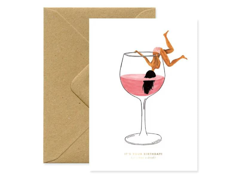 achat Carte aquarelle Just a drink - ATWS
