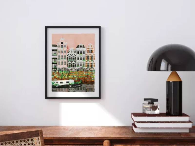 Achat Affiche aquarelle - Amsterdam - 18 x 24 cm -ATWS