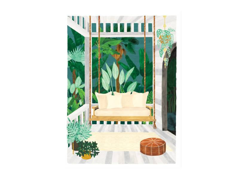 Achat Affiche aquarelle - Porche - 18 x 24 cm - ATWS