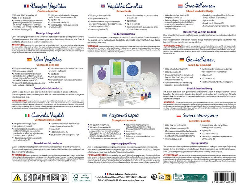 Achat Coffret fabrique à bougies végétales - Sentosphère
