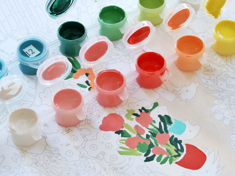 achat Coffret peinture au numéro - Petit Pinceau - Flower Market par Zaze Art