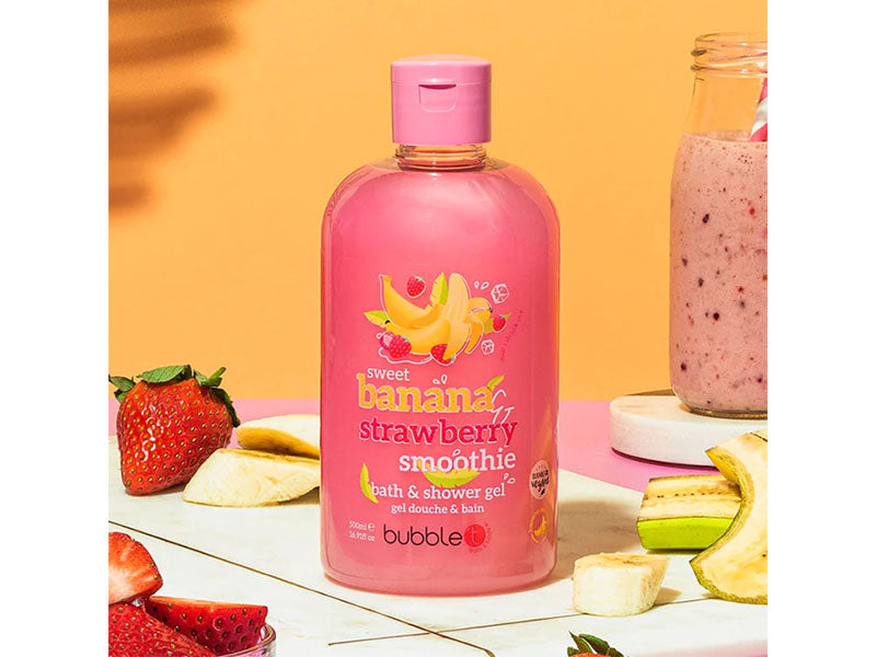 achat Gel douche et bain Smoothie sucré banane et fraise - Bubble T Cosmetics