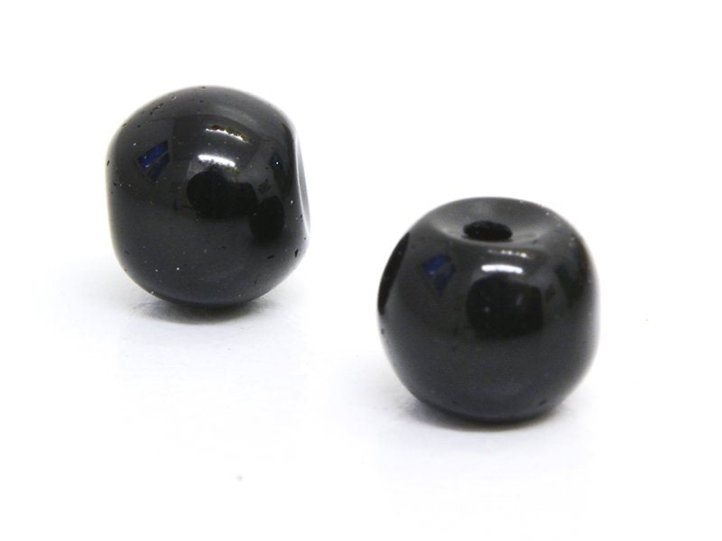 achat 50 perles en verre rondes 4 mm - noir