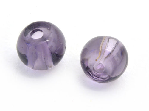 Achat 50 perles en verre rondes 4 mm - prune