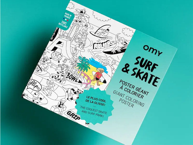 achat Poster géant à colorier - SURF & SKATE - OMY