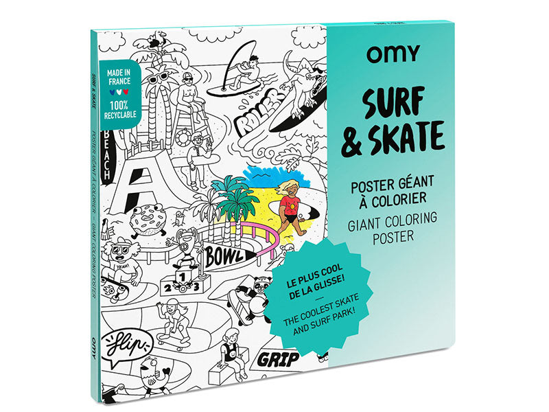 Achat Poster géant à colorier Surf & Skate - OMY