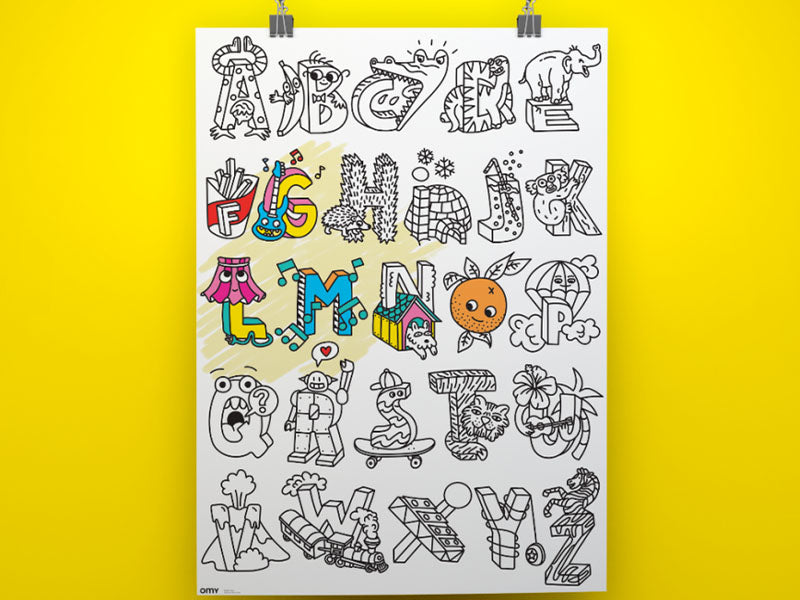 achat Poster géant à colorier ABC - OMY