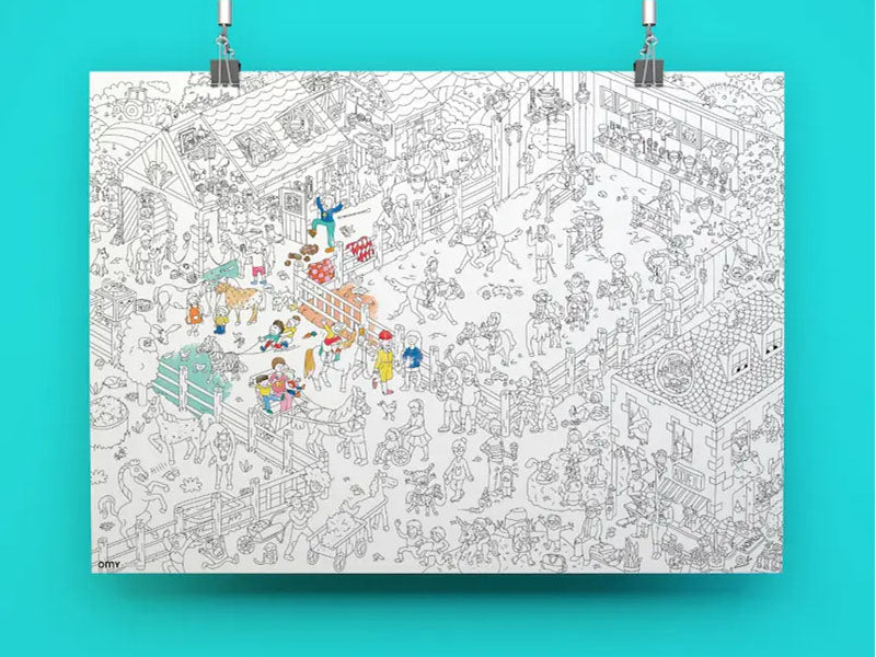 Achat Poster géant à colorier Pony Club - OMY