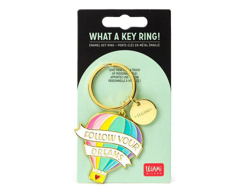 Achat Porte-clés Montgolfière émail - Follow your dreams - Legami