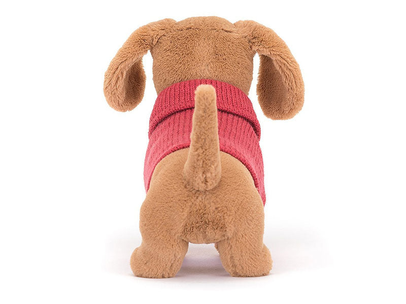 achat Peluche Chien saucisse et son pull rose - 27 cm - Jellycat