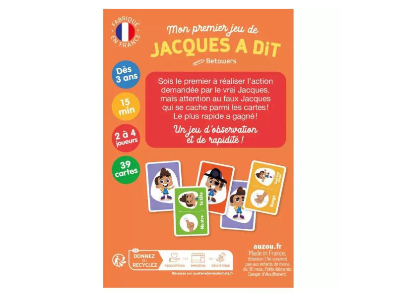 achat Mon premier jeu de Jacques à dit - Auzou