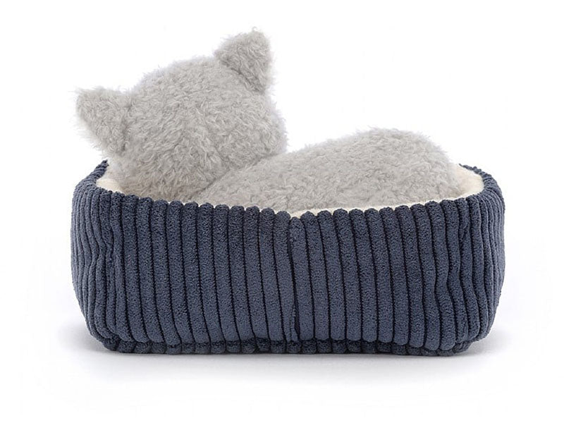 Achat Peluche Chat endormi dans son panier - 10 cm - Jellycat