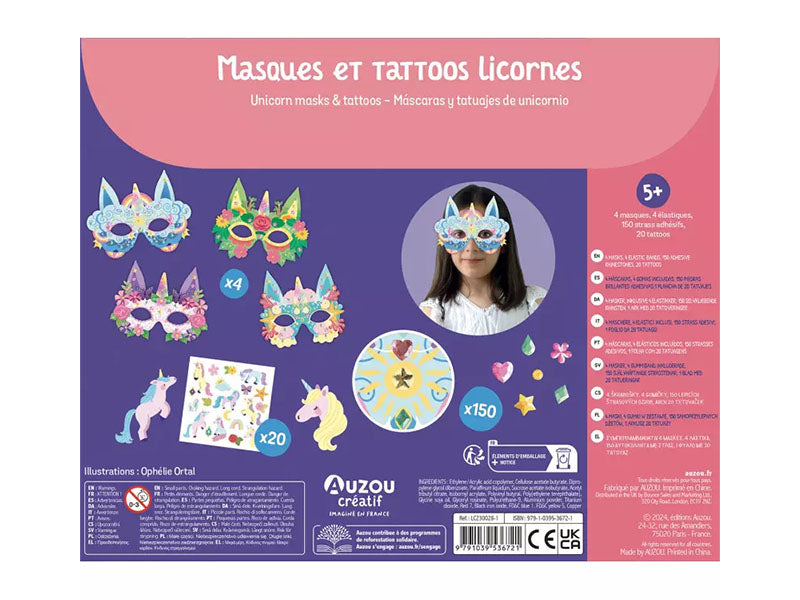 achat Masques et tattoos licornes - Auzou