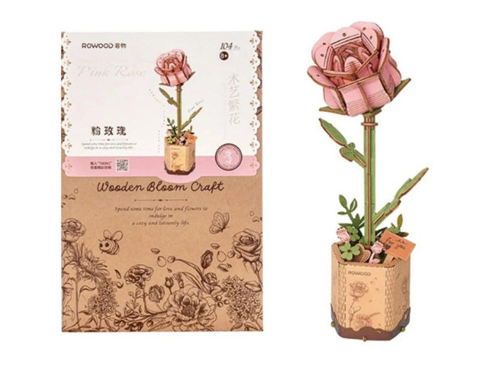 Achat Maquette fleur miniature - Rosier rose (Pink Rose) - Rowood