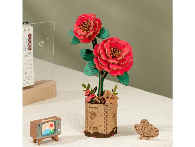 achat Maquette fleur miniature - Camélia rouge (Red Camellia) - Rowood