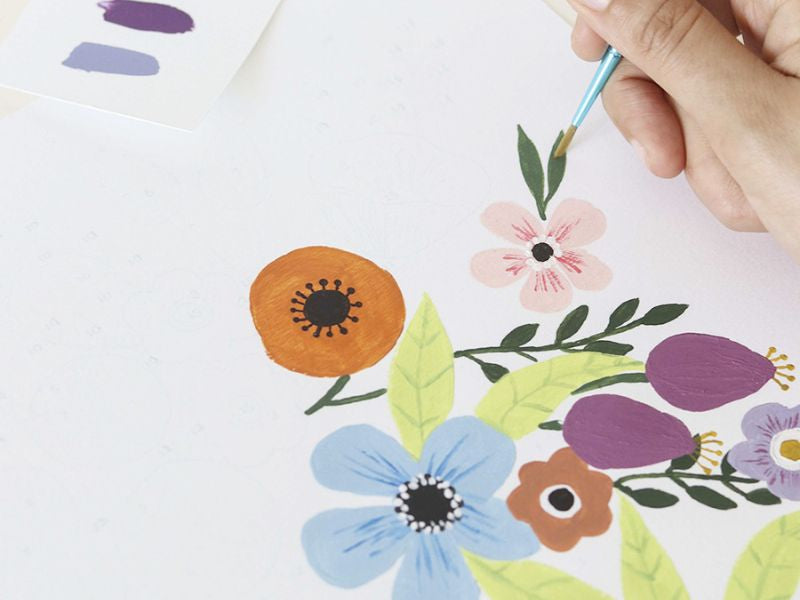 achat Coffret peinture au numéro - Flowers par Art.iisan - PETIT PINCEAU